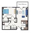 One bedroom Terrace floor plan